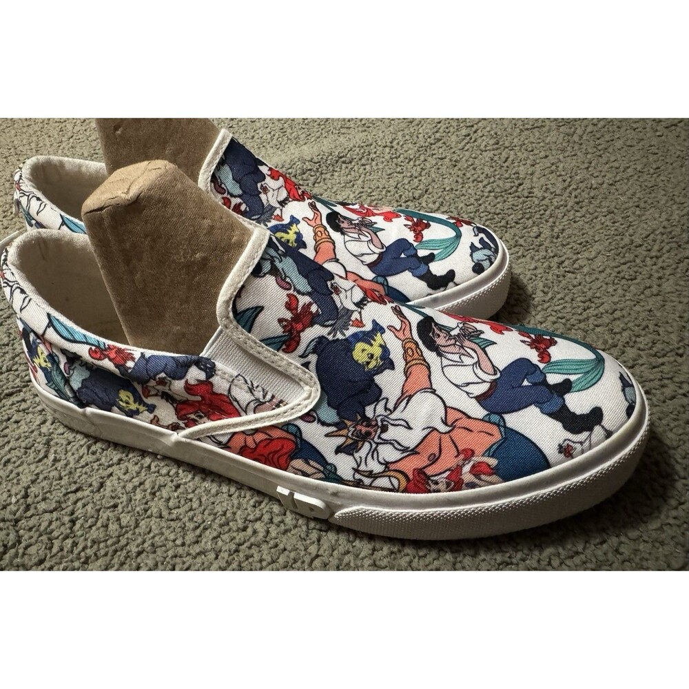 Ground Up Canvas Women's Sz 9 Slip-ons Disney The Little Mermaid Gently Used